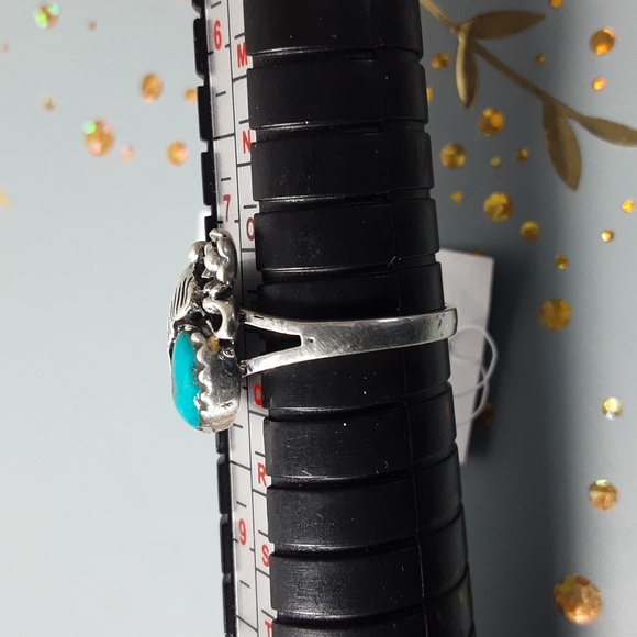 Blue turquoise sterling silver ring - Picture 4 of 10